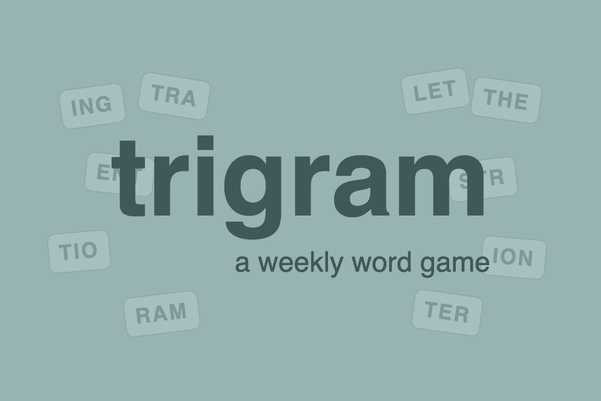 Trigram — a weekly word game about 3-letter sequences